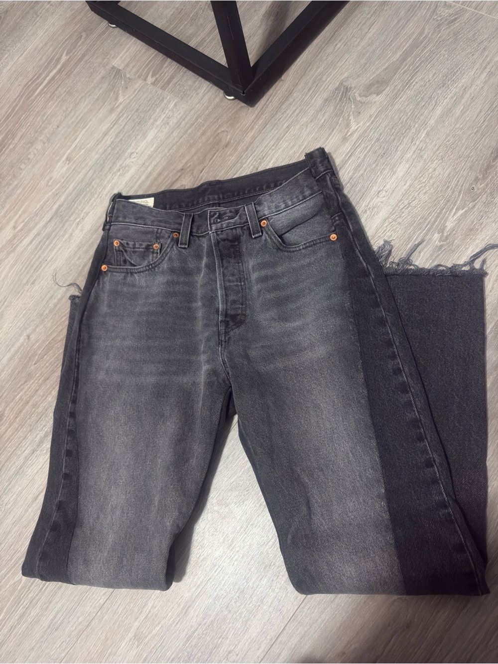 LEVIS Black Two-Tone Straight Leg Jeans